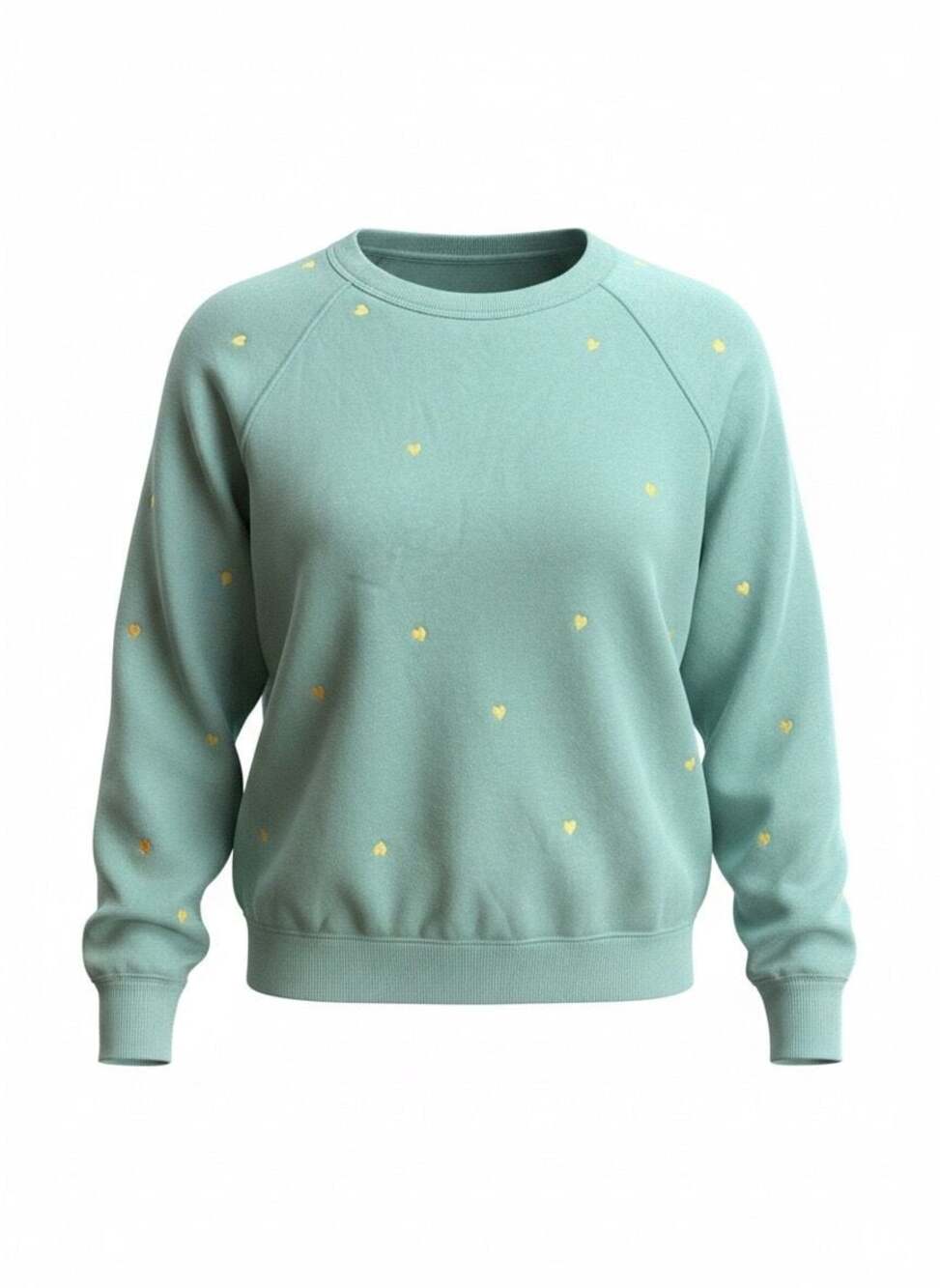 Universal Thread Goods Co. Women XL Green Heart Embroidered Crewneck Sweatshirt